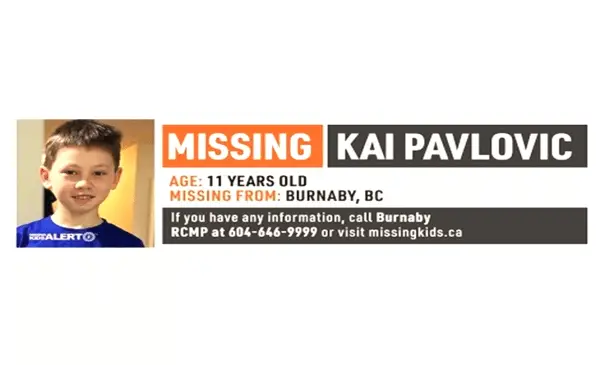 Burnaby RCMP intensifies efforts in search for missing 11-year-old Kai Pavlovic