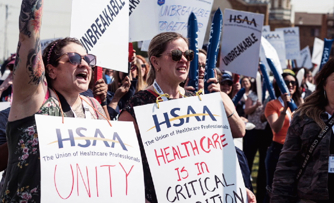Alberta health-care workers serve strike notice after mediation fails