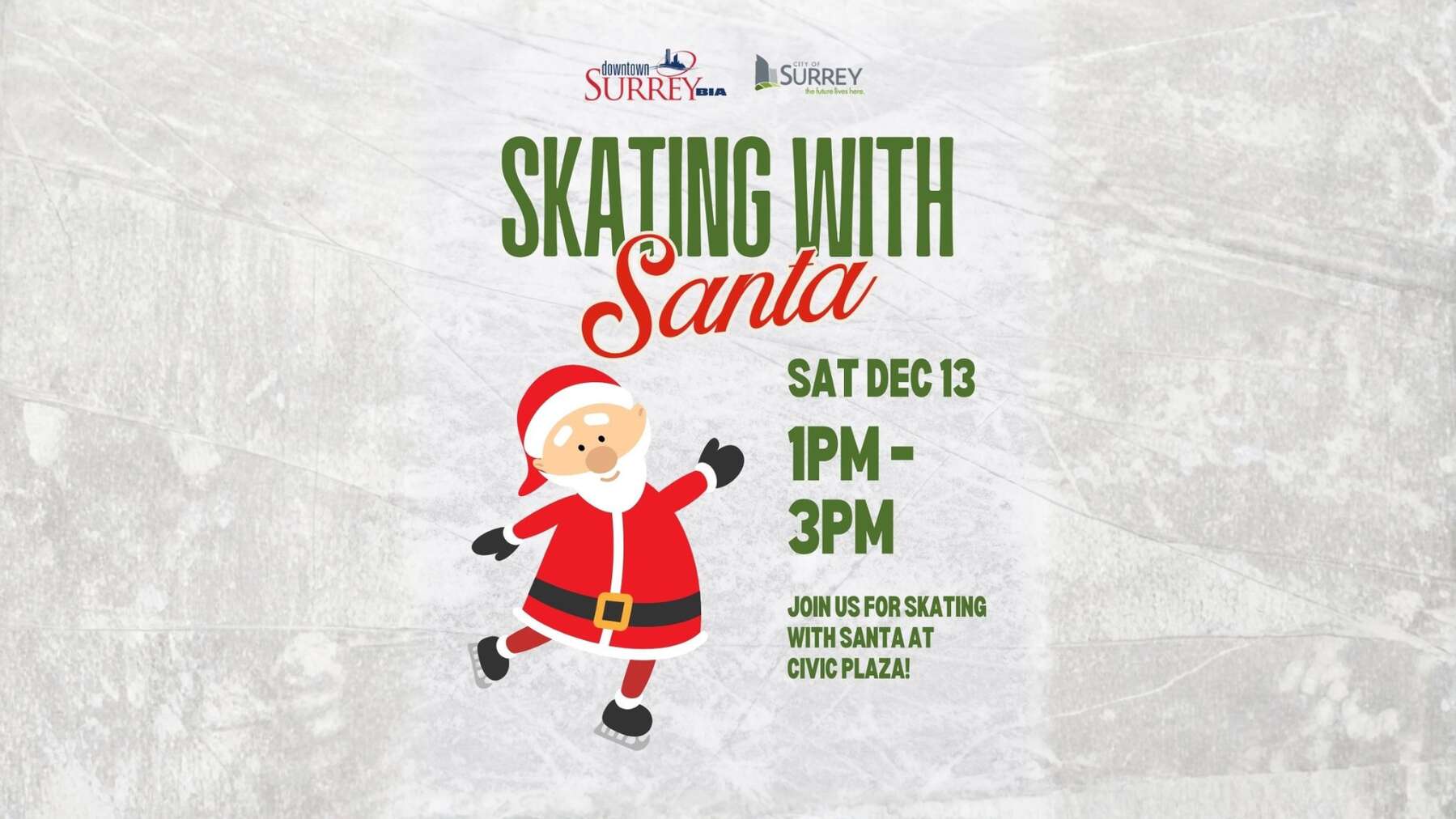 Join Santa on the Ice at Civic Plaza