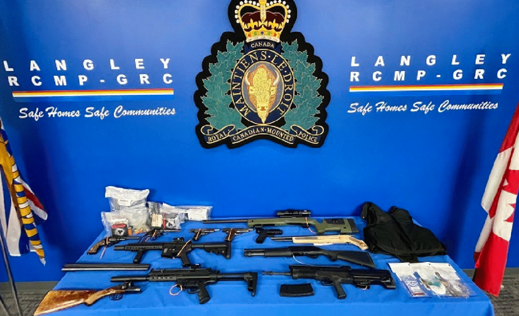 Langley RCMP Seizes Multiple Firearms, Drugs in Trafficking Investigation