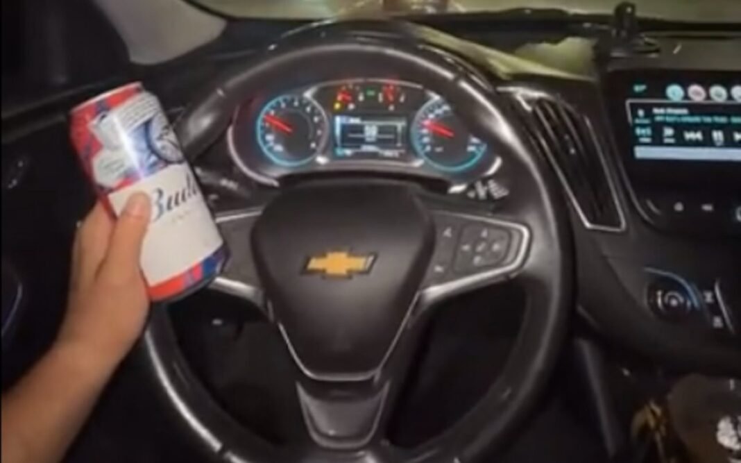 Police investigating viral video of driver holding Beer Can and speeding through red light in Brampton