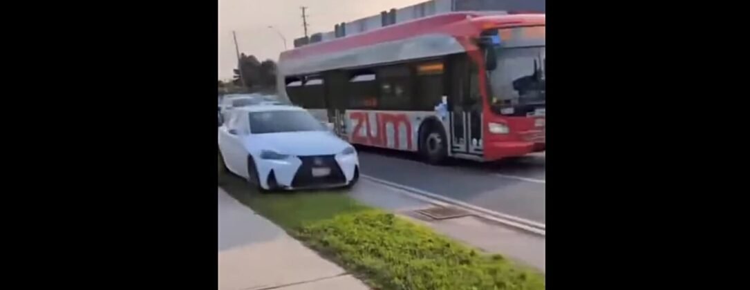 Brampton man charged after viral video shows him driving Lexus on sidewalk