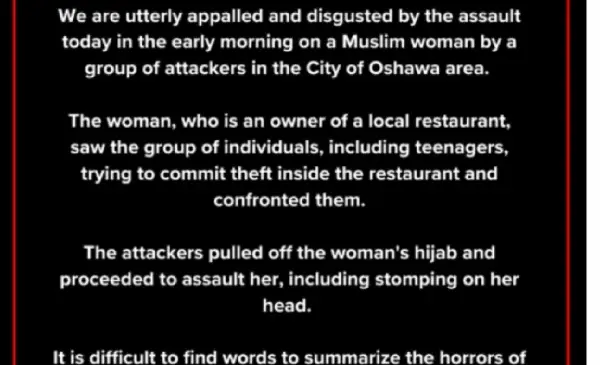 Oshawa pizza shop owner assaulted in shocking group attack, police investigating hate crime possibility