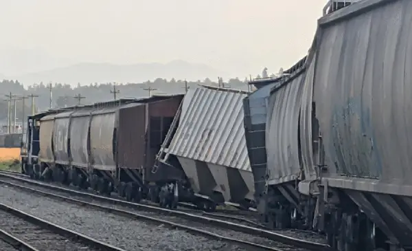 Train derails in Abbotsford near U.S. border; no injuries reported