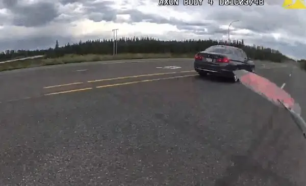Speeding, cell-using BMW driver nearly hits BC Highway Patrol officer, faces hefty fines