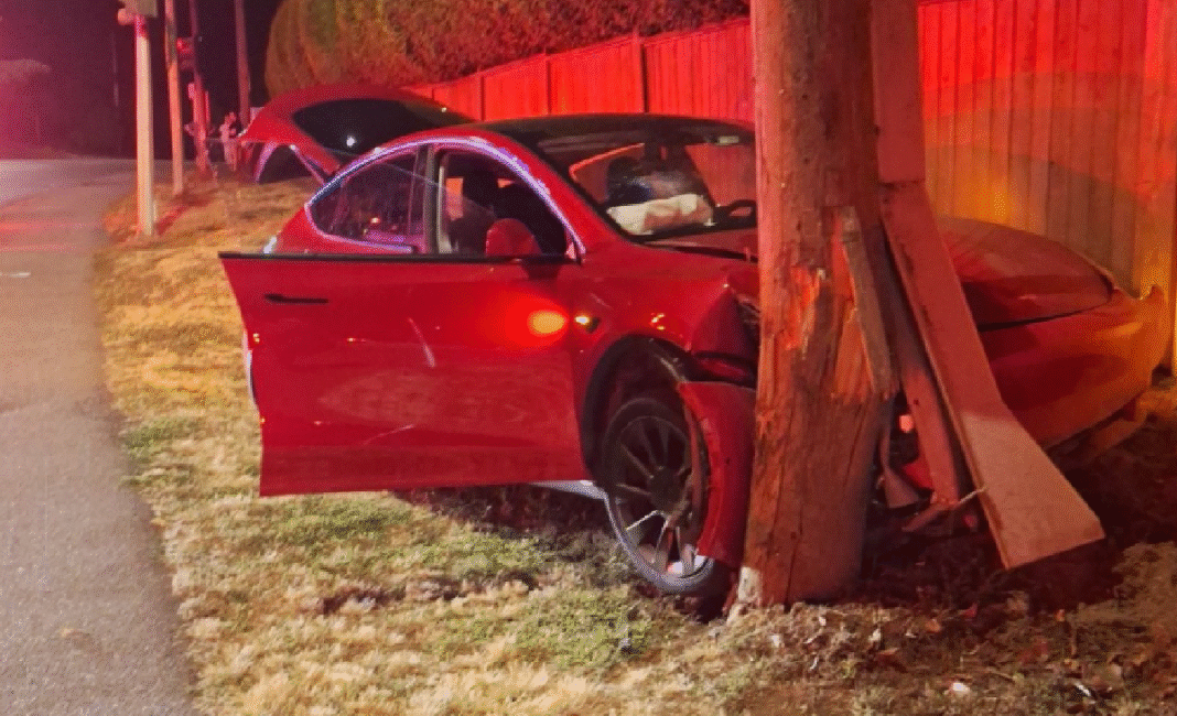 Abbotsford police charge Tesla driver with dangerous driving after crash