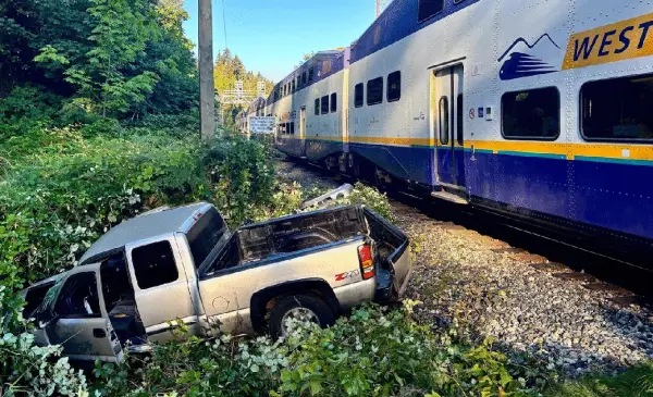 West Coast Express collision in Port Moody injures pickup truck driver