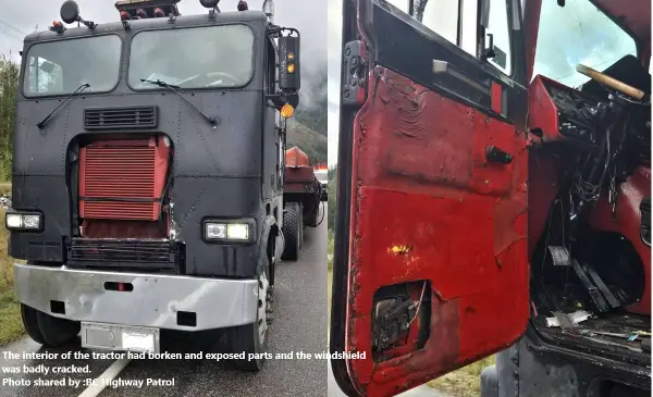 Unsafe tractor-trailer pulled off Highway 1 near Malakwa after numerous violations