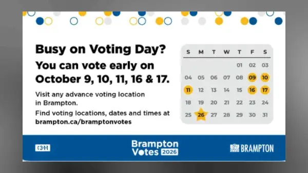Advance voting begins today in Brampton