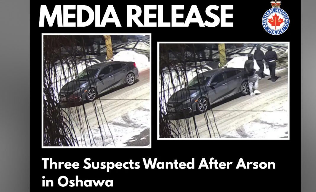 Police hunt suspects after Oshawa home set on fire