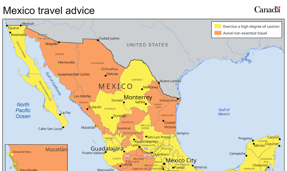 Canada urges caution for Mexico travel as violence disrupts flights