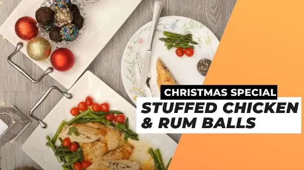 Quick and Easy Christmas Dinner Recipes Stuffed Chicken and Rum Balls