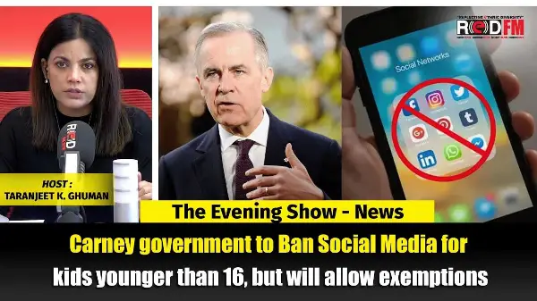 Carney government to ban social media for kids younger than 16, but will allow exemptions|REDFM NEWS