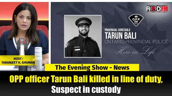 OPP officer Tarun Bali killed in line of duty, Suspect in custody