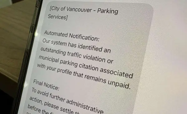 Vancouver issues public warning regarding increasing parking scams