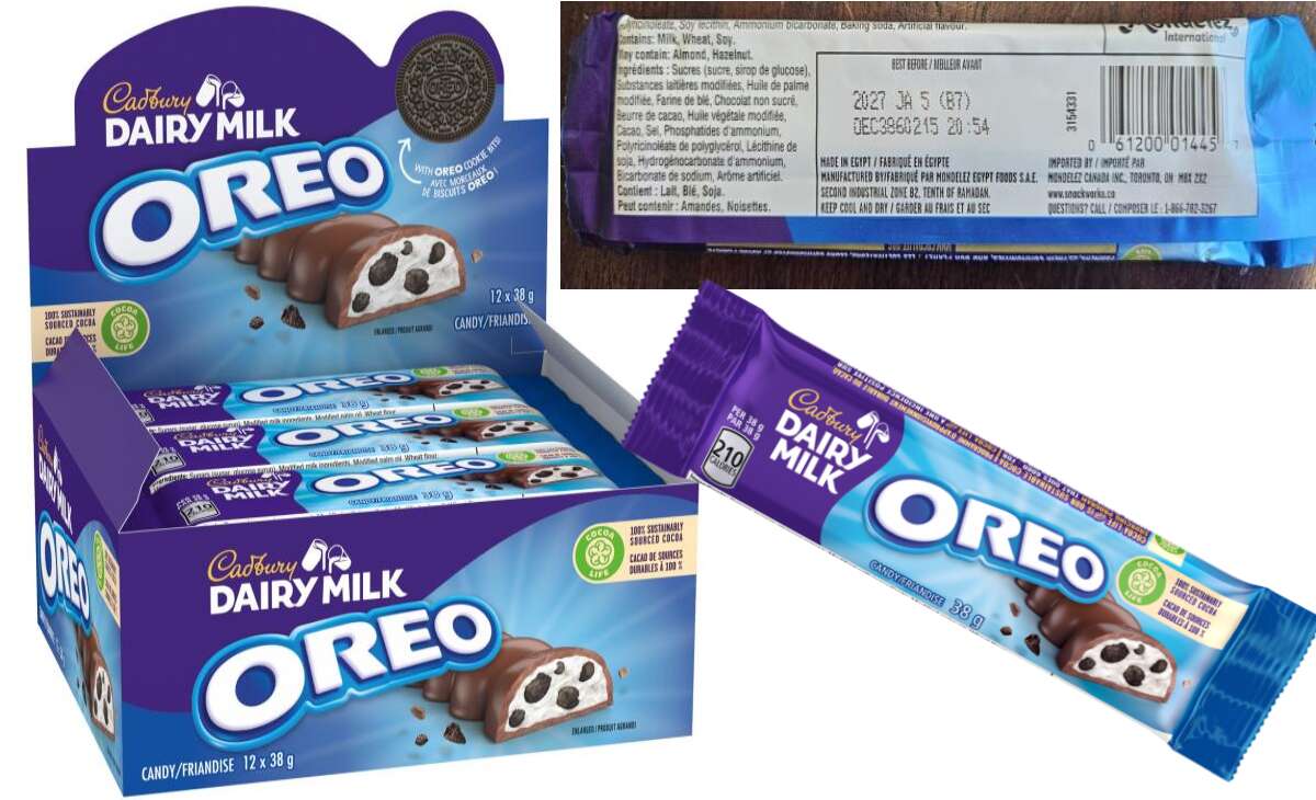 Cadbury Dairy Milk Oreo candy bar recalled across Canada over undeclared pistachio ingredient 