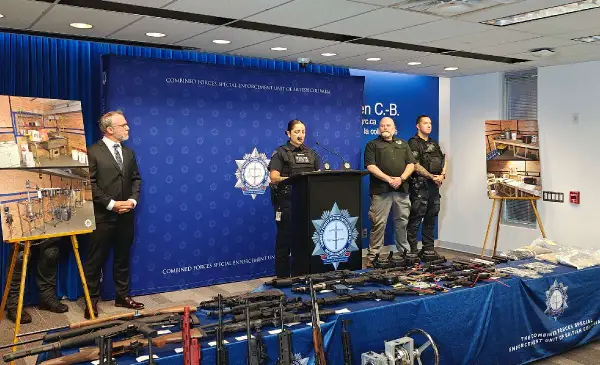 B.C. anti-gang police busted massive synthetic drug lab, seize arsenal of firearms and explosives in Abbotsford