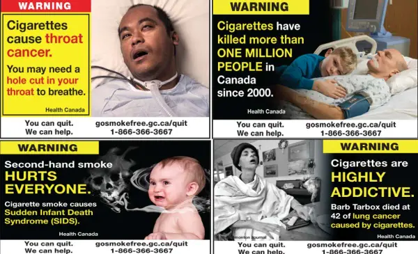 Canada introduces new graphic cigarette package warnings to discourage smoking 