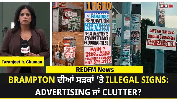 Brampton ਦੀਆਂ ਸੜਕਾਂ ’ਤੇ Illegal Signs: Advertising ਜਾਂ Clutter? | Illegal Signs on Brampton Streets