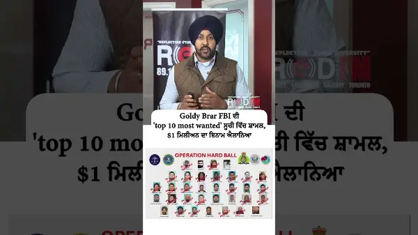 Goldy Brar added to FBI’s ‘Top 10 Most Wanted’ list; $1 million reward announced for his arrest